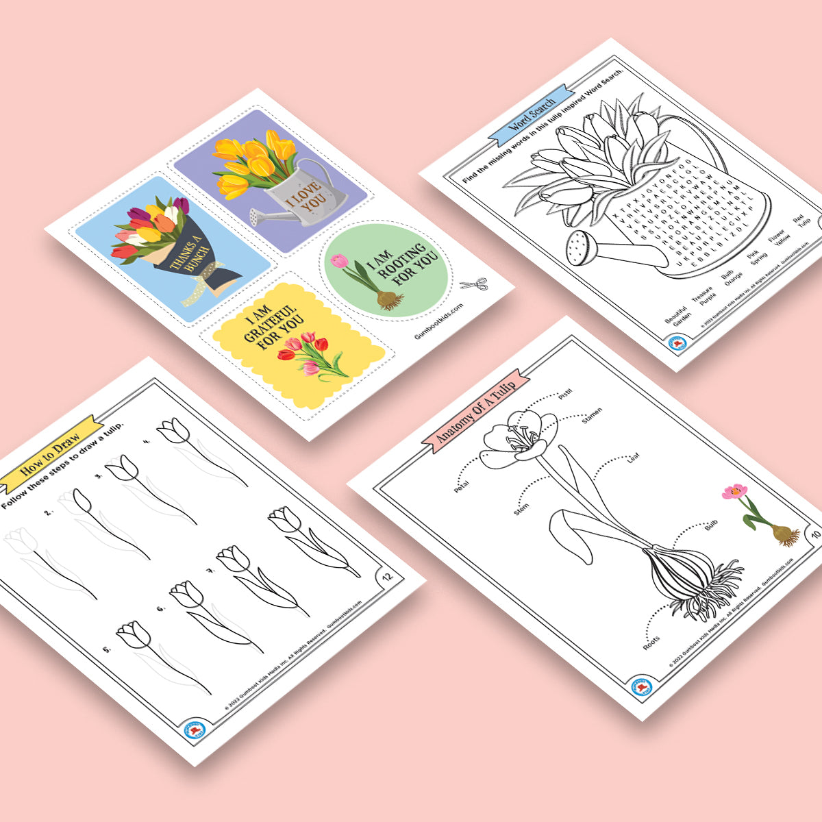 Nature, Gratitude, Mindset - Tulips Activity Pack (Ages 4+) 🍁