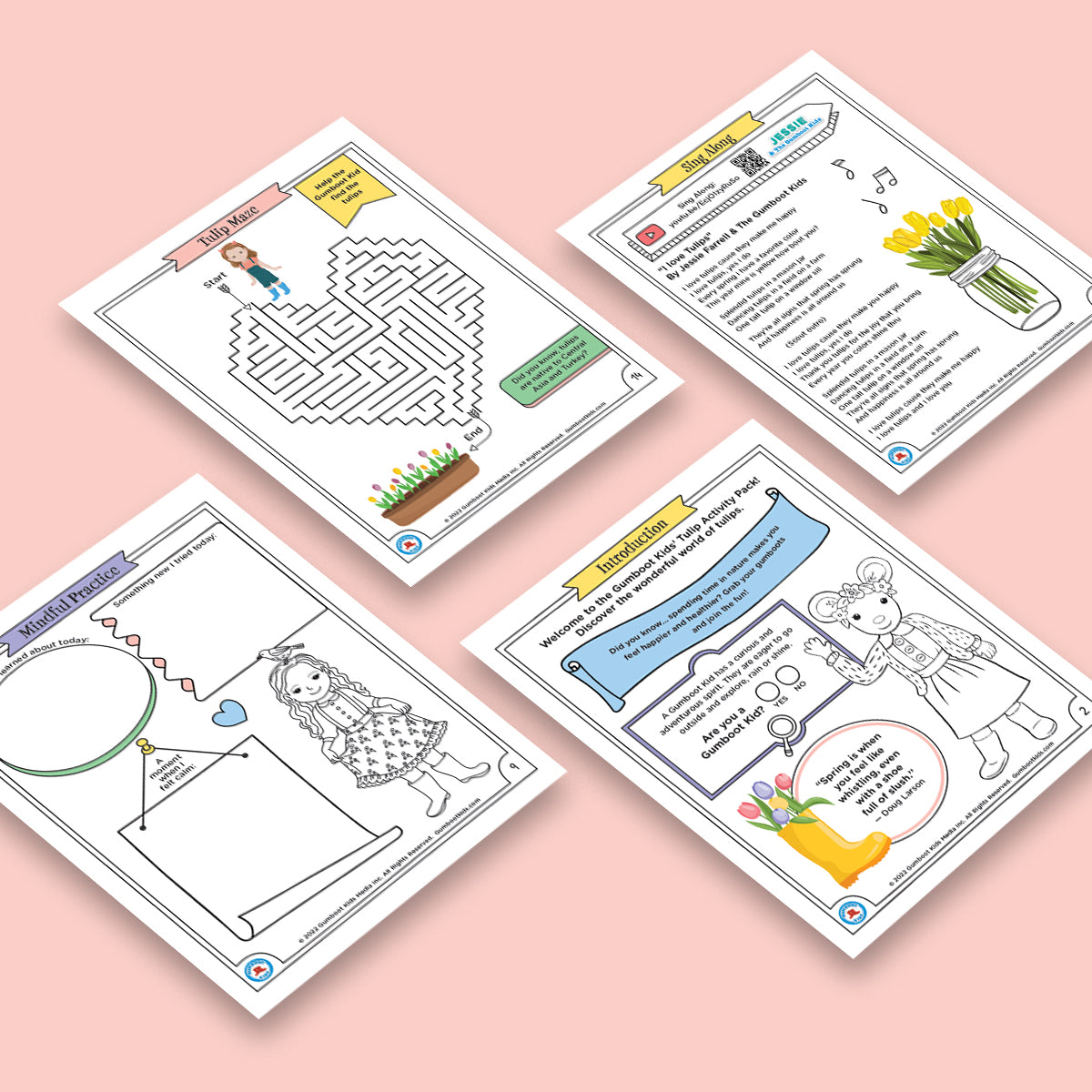 Nature, Gratitude, Mindset - Tulips Activity Pack (Ages 4+) 🍁