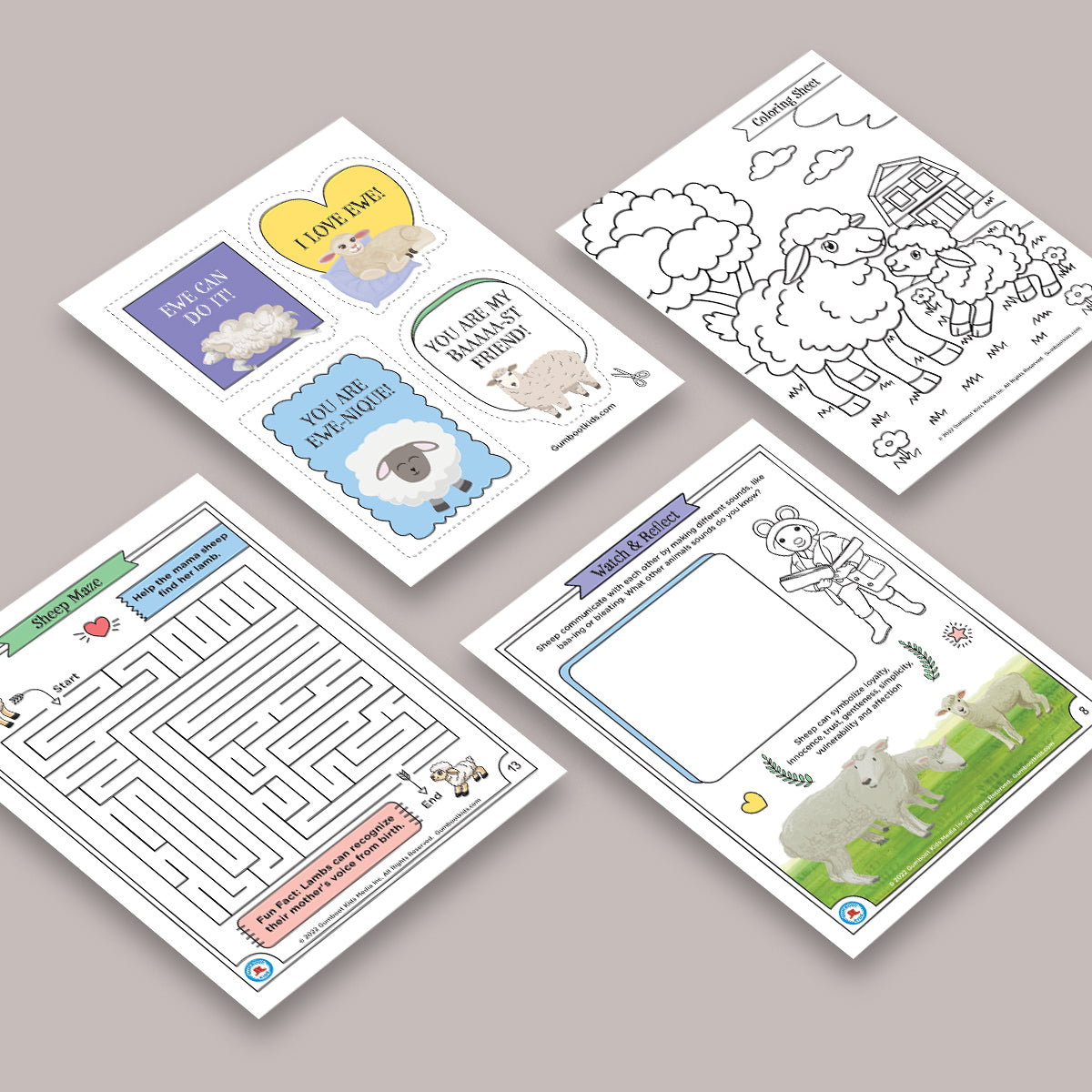 Nature, Gratitude, Mindset - Sheep Activity Pack(Ages 4+)