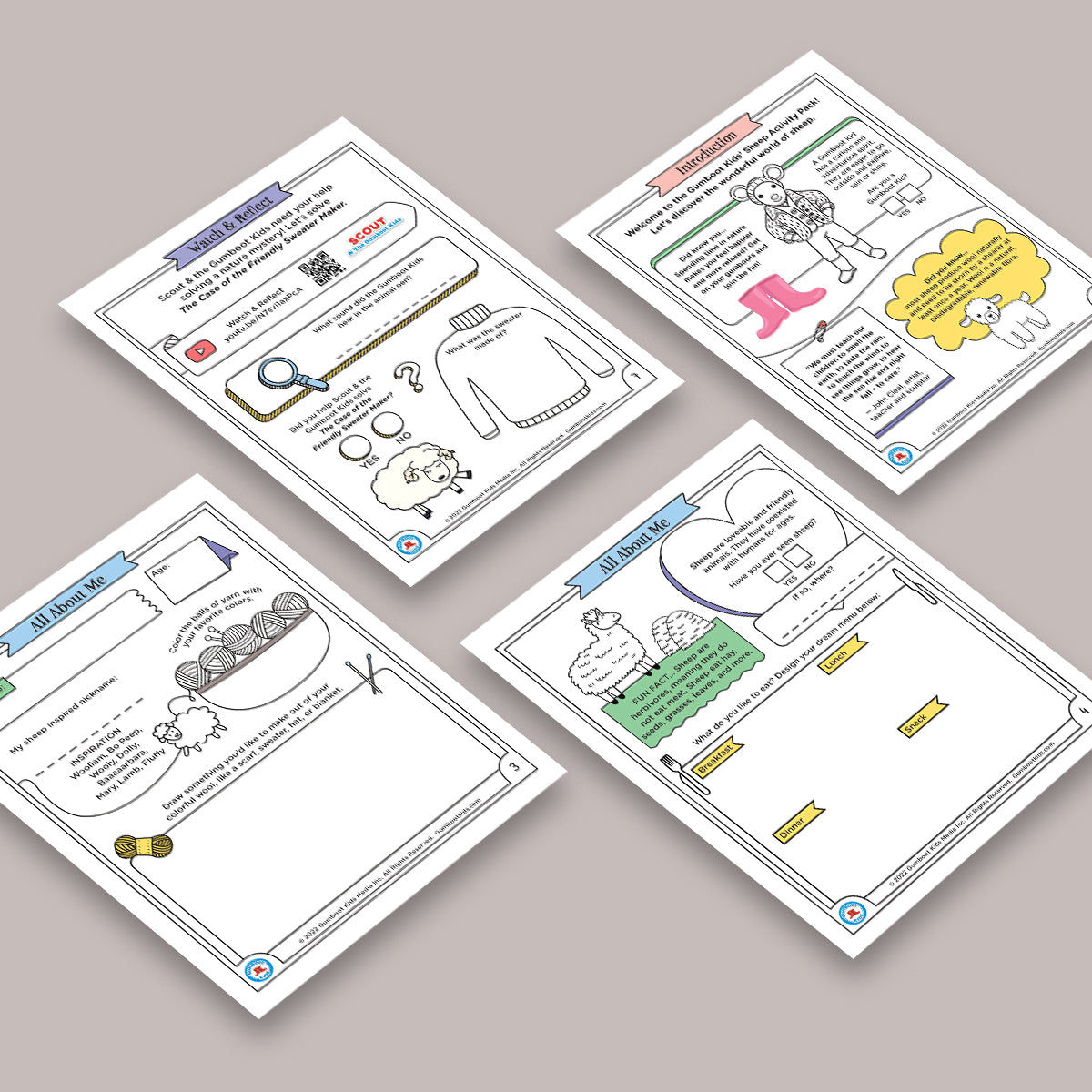 Nature, Gratitude, Mindset - Sheep Activity Pack(Ages 4+)