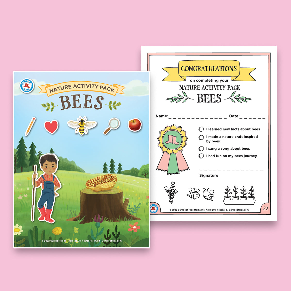 Nature, Gratitude, Mindset - Bees Activity Pack (Ages 4+) 🍁
