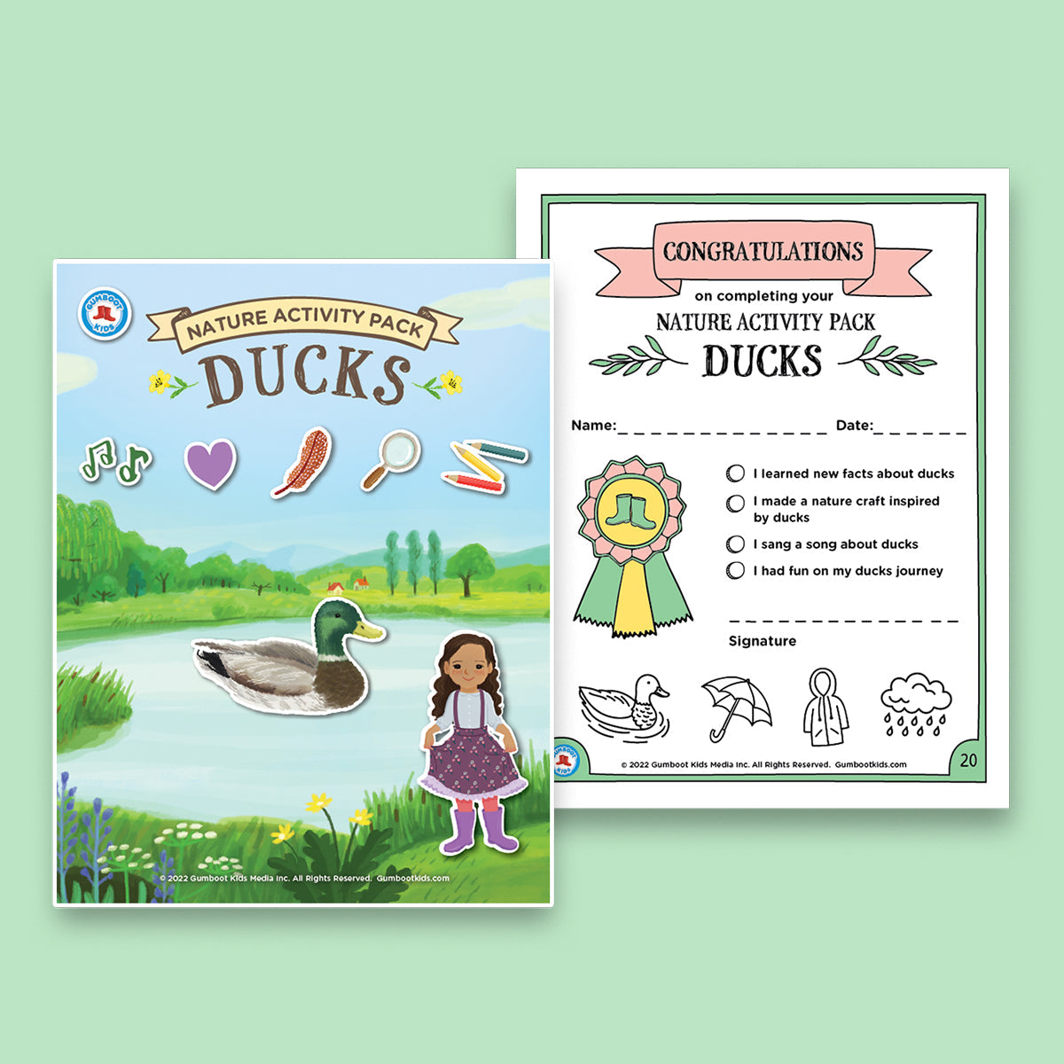 Nature, Gratitude, Mindset - Ducks Activity Pack (Ages 4+) 🍁