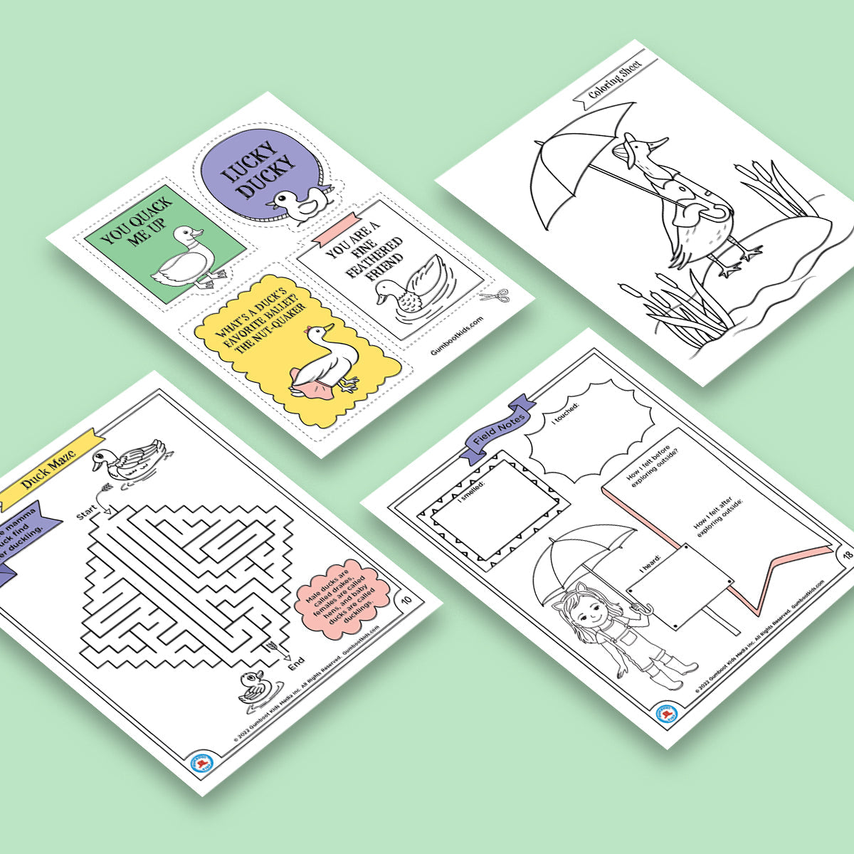 Nature, Gratitude, Mindset - Ducks Activity Pack (Ages 4+) 🍁