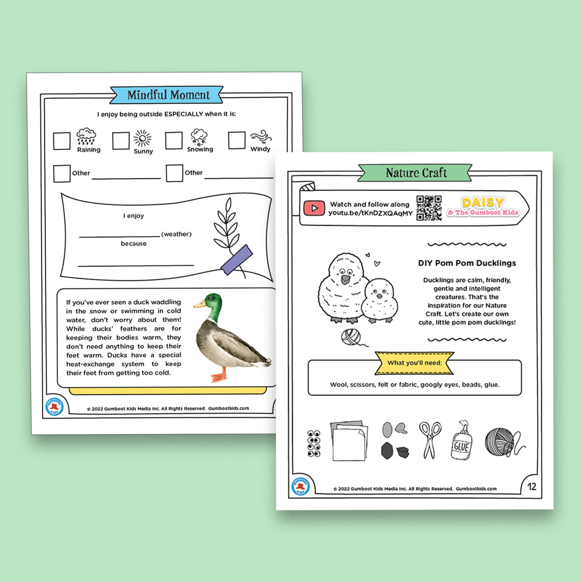 Nature, Gratitude, Mindset - Ducks Activity Pack (Ages 4+) 🍁