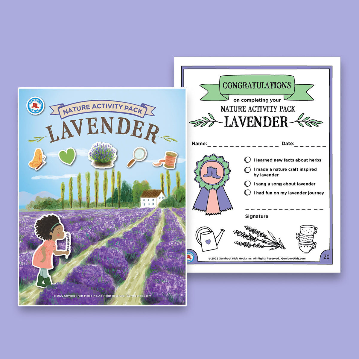 Nature, Gratitude, Mindset - Lavender Activity Pack (Ages 4+) 🍁