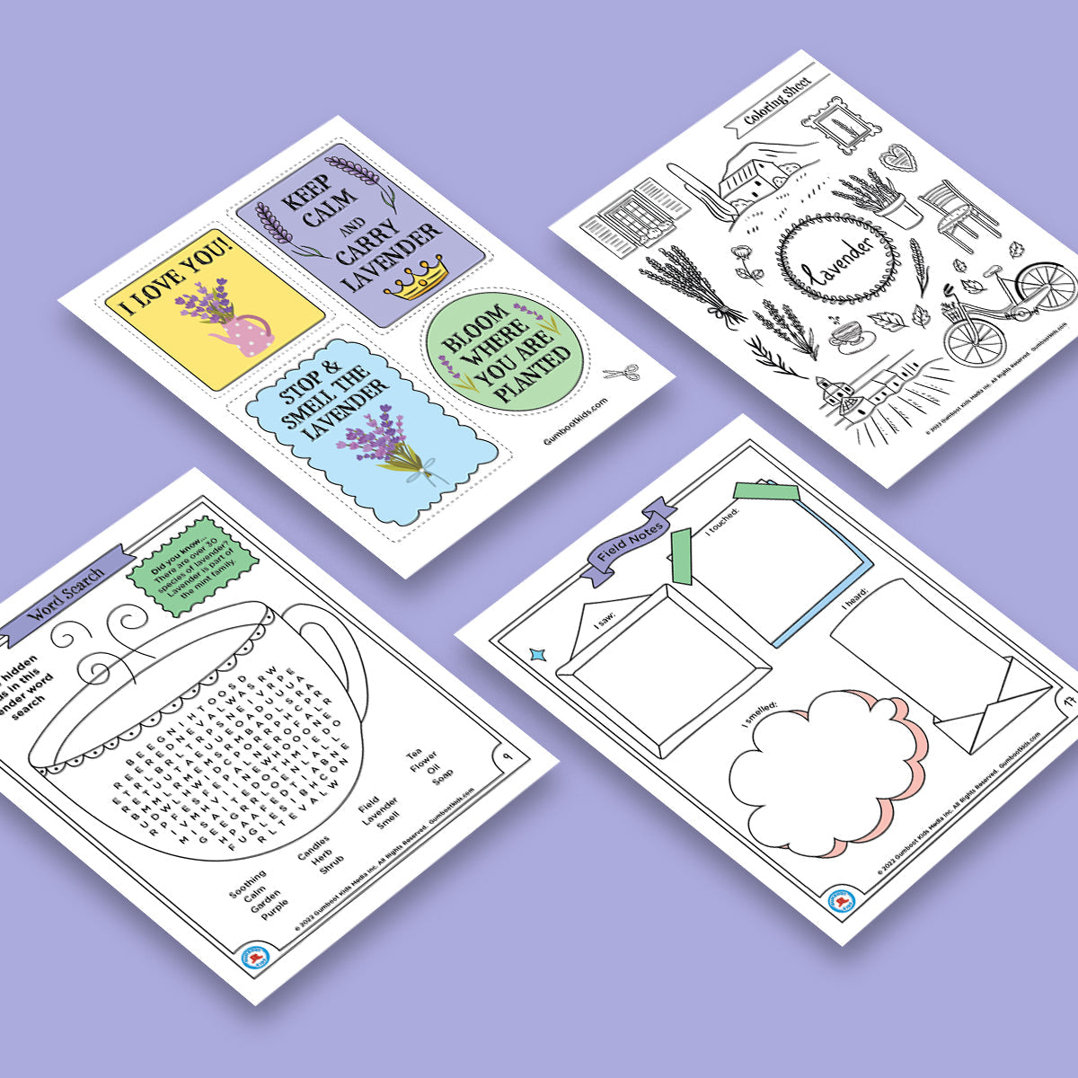 Nature, Gratitude, Mindset - Lavender Activity Pack (Ages 4+) 🍁