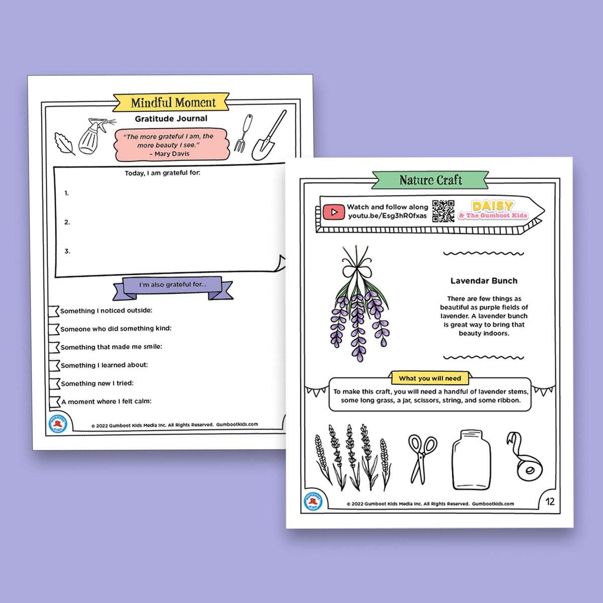 Nature, Gratitude, Mindset - Lavender Activity Pack (Ages 4+)
