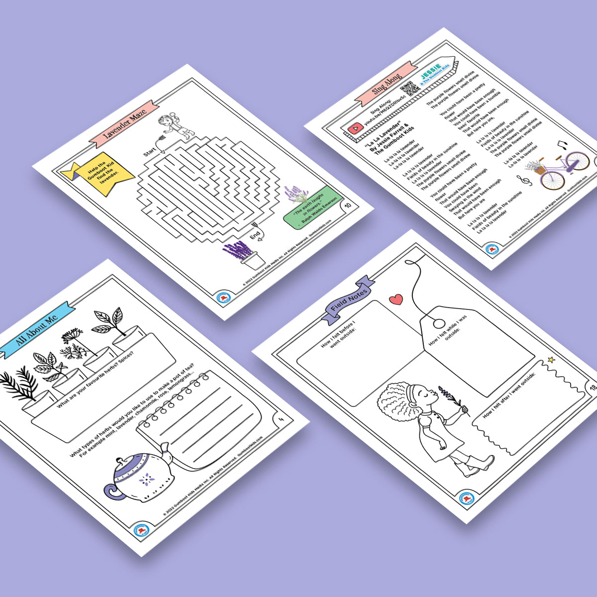 Nature, Gratitude, Mindset - Lavender Activity Pack (Ages 4+)