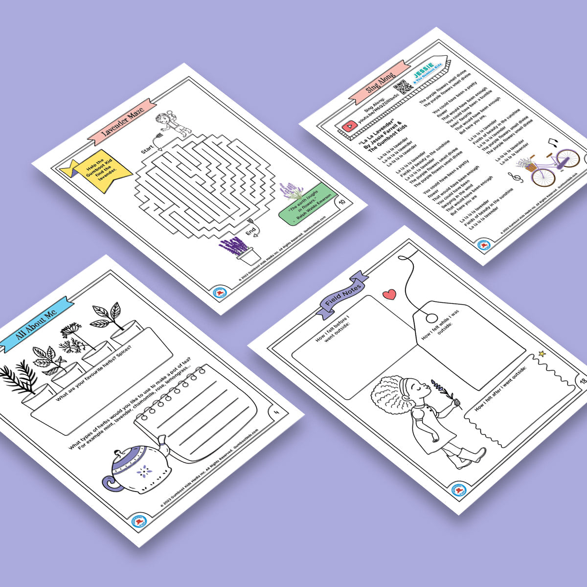 Nature, Gratitude, Mindset - Lavender Activity Pack (Ages 4+) 🍁