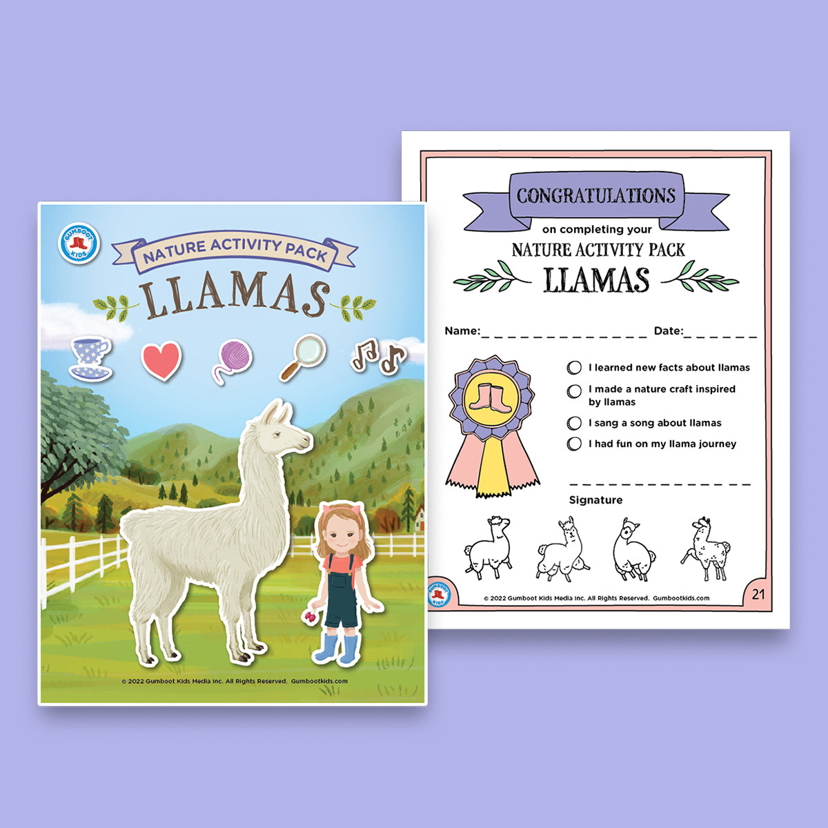 Nature, Gratitude, Mindset - Llamas Activity Pack (Ages 4+)