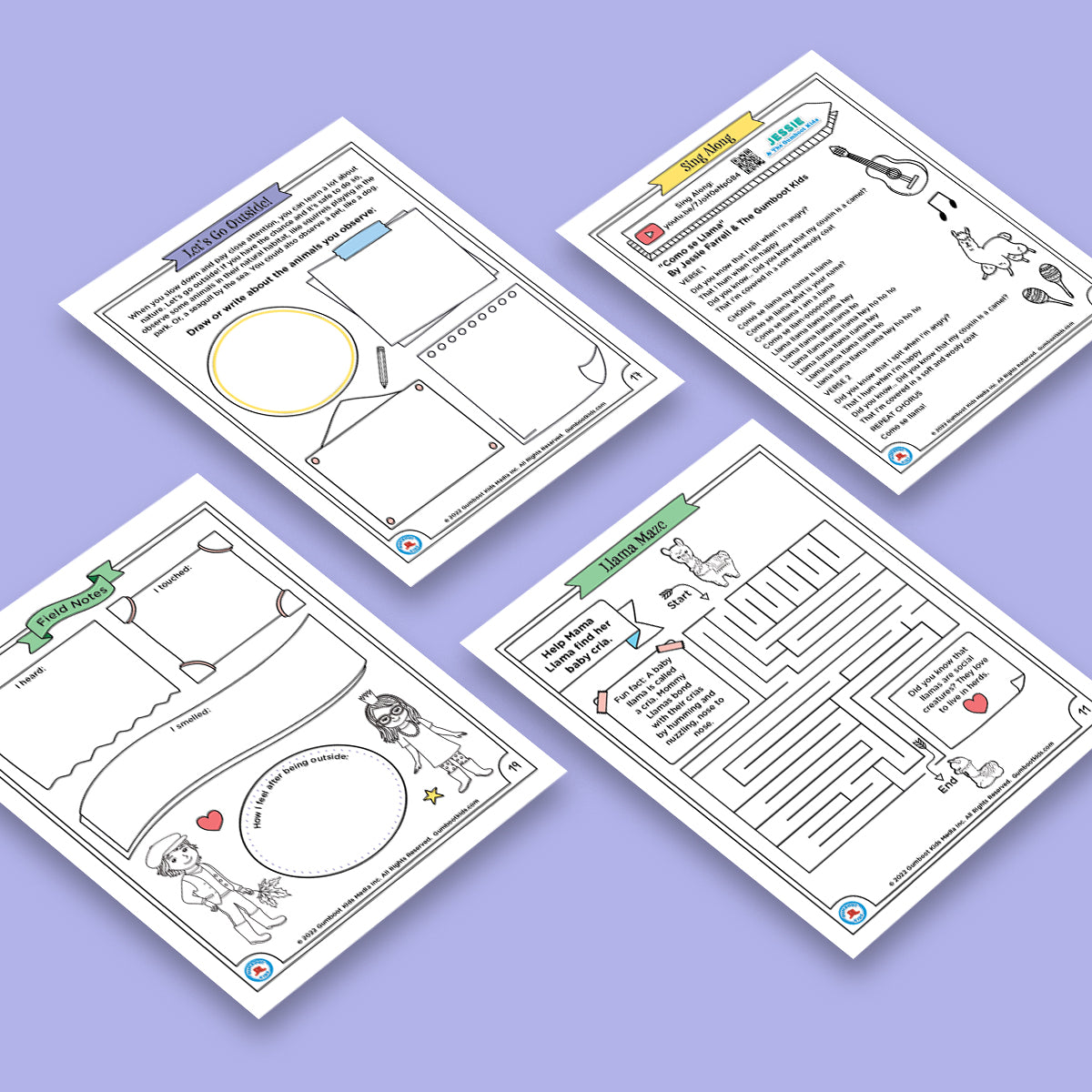 Nature, Gratitude, Mindset - Llamas Activity Pack (Ages 4+)