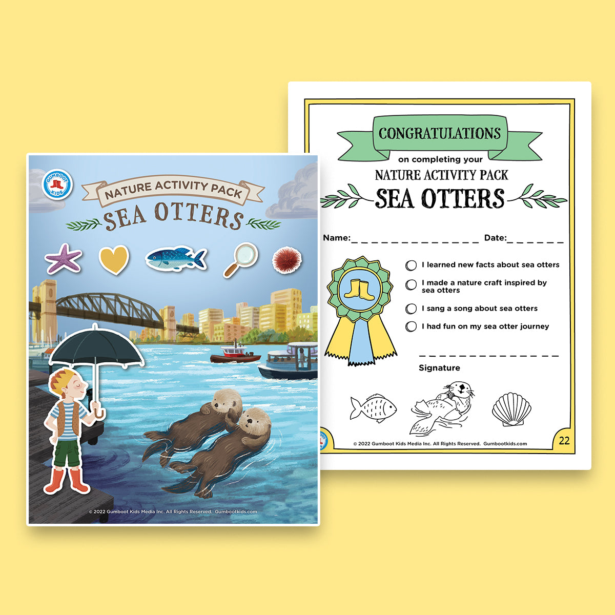 Nature, Gratitude, Mindset - Sea Otters Activity Pack (Ages 4+)