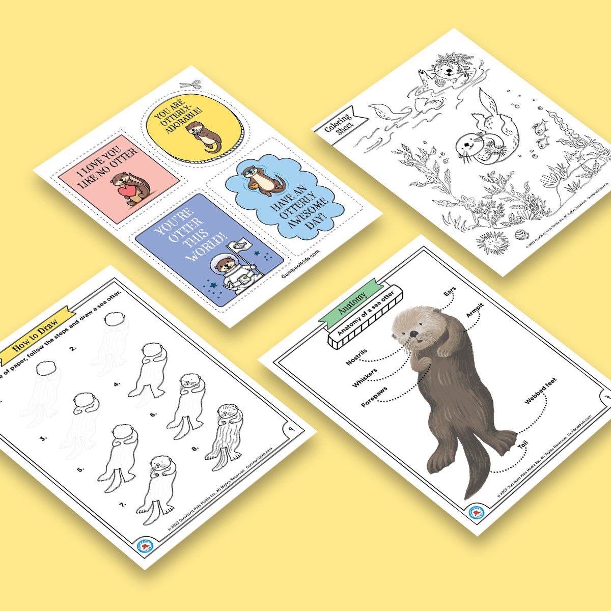 Nature, Gratitude, Mindset - Sea Otters Activity Pack (Ages 4+) 🍁