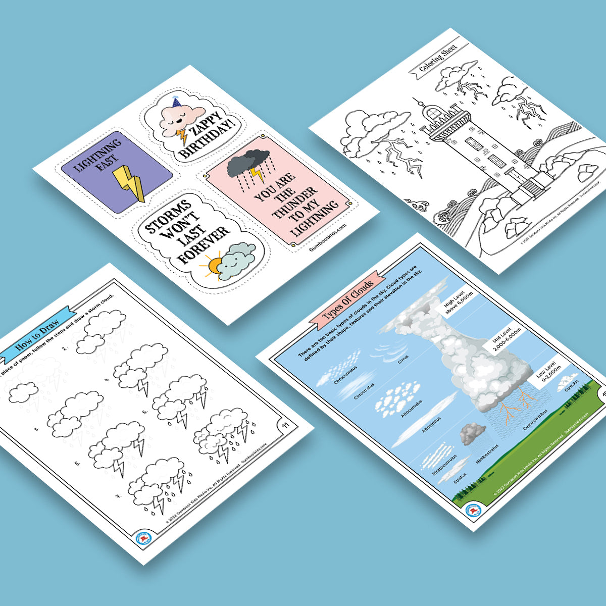 Nature, Gratitude, Mindset - Thunderstorms Activity Pack (Ages 4+)