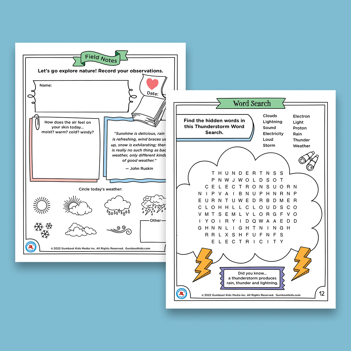 Nature, Gratitude, Mindset - Thunderstorms Activity Pack (Ages 4+)