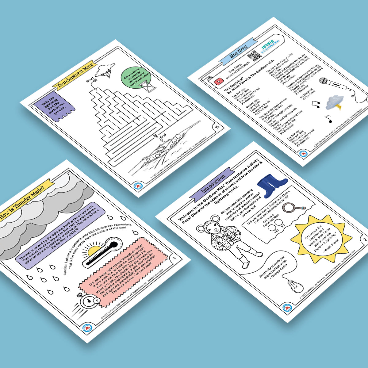 Nature, Gratitude, Mindset - Thunderstorms Activity Pack (Ages 4+)