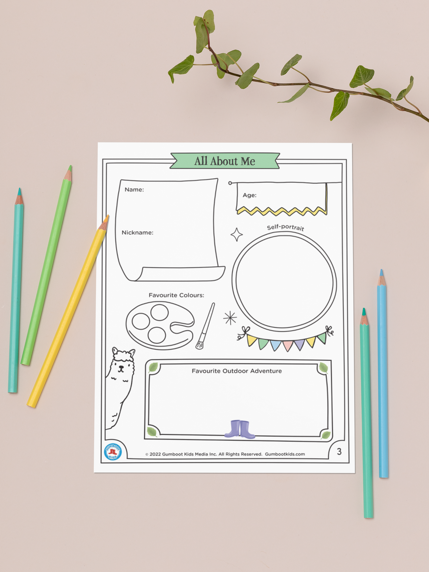 Nature, Gratitude, Mindset - Llamas Activity Pack (Ages 4+)