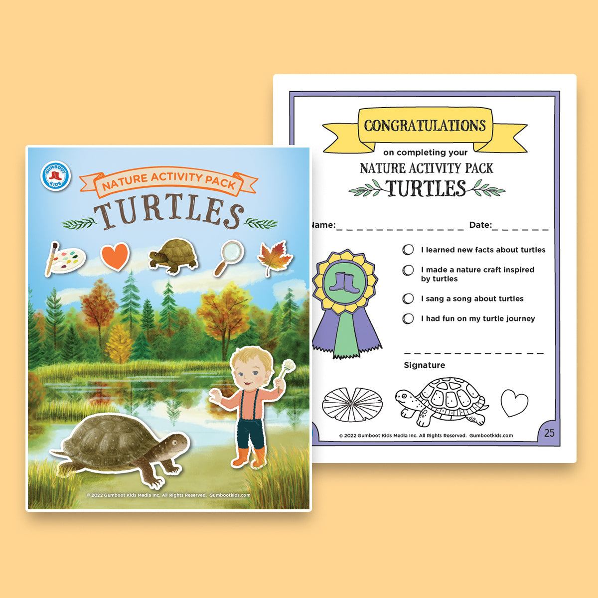 Nature, Gratitude, Mindset - Turtle Activity Pack (Ages 4+) 🍁