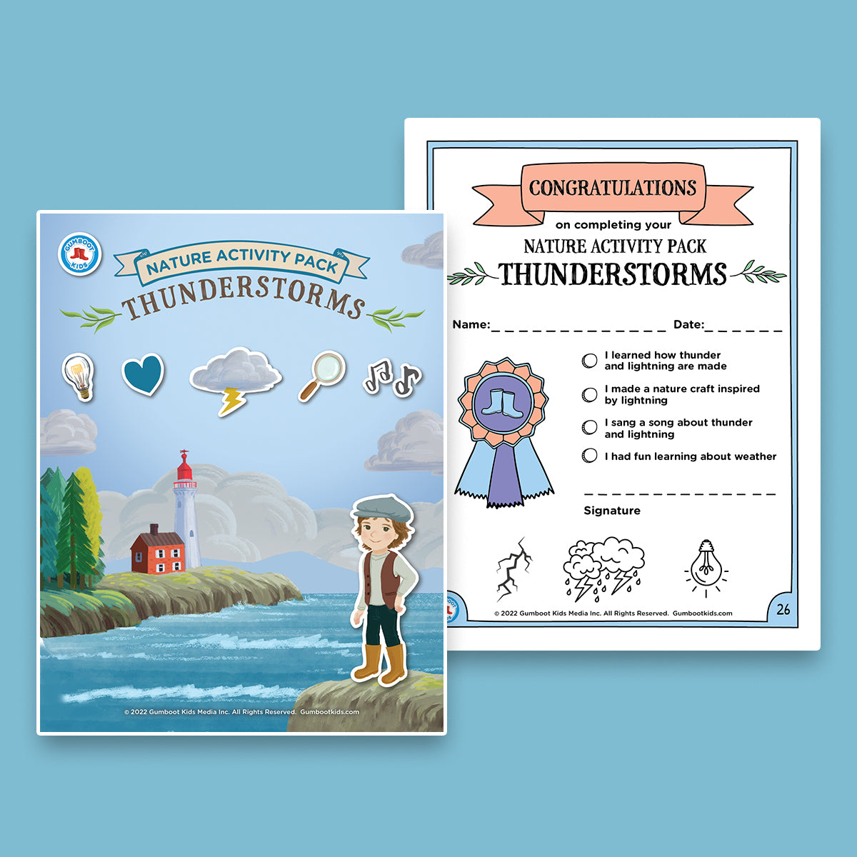Nature, Gratitude, Mindset - Thunderstorms Activity Pack (Ages 4+) 🍁